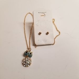 Owl chain and Earrings
